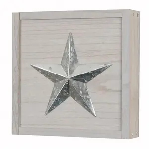 American Furniture Classics  15 x 15 x 4 in. OS Home & Office Furniture Solid Wood Wall Hanging Decorative Cabinet with Hidden Compartment for Keys & other Small Items, Distressed Gray