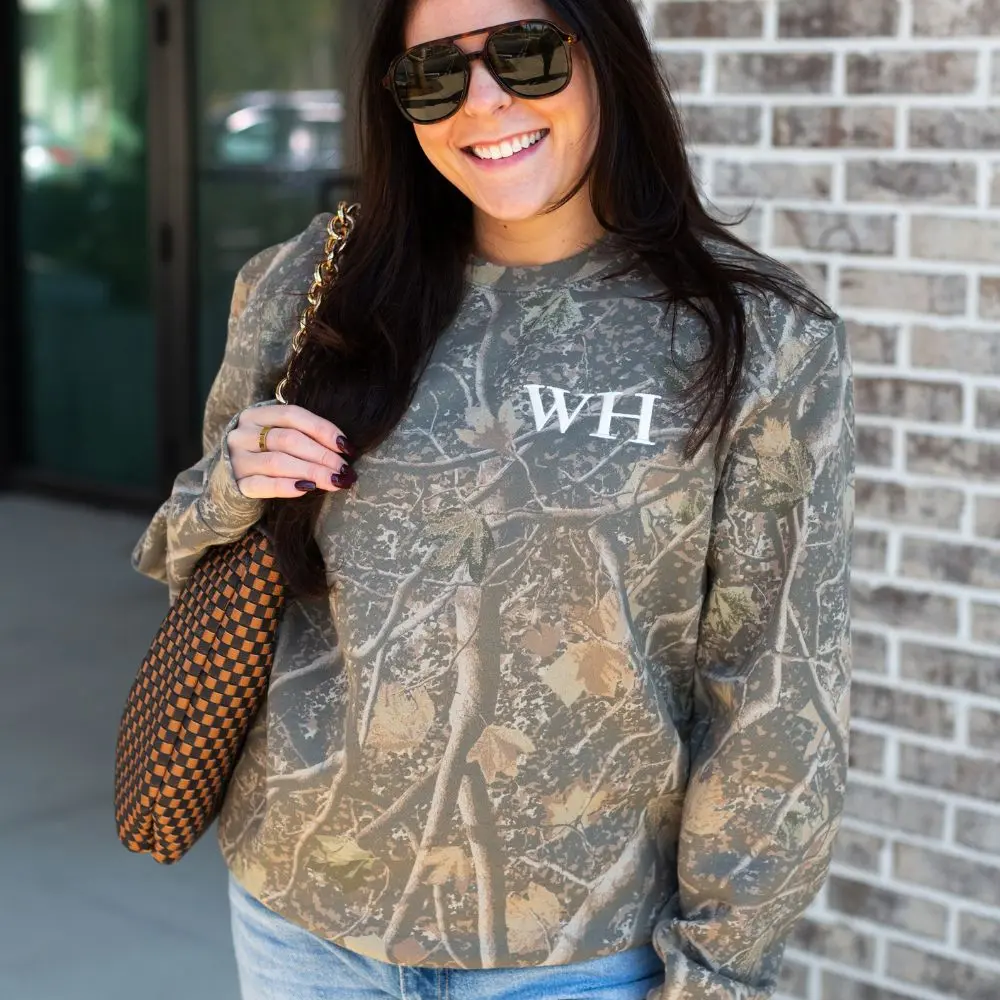 Initialed Camo Hideaway Crew
