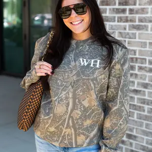 Initialed Camo Hideaway Crew