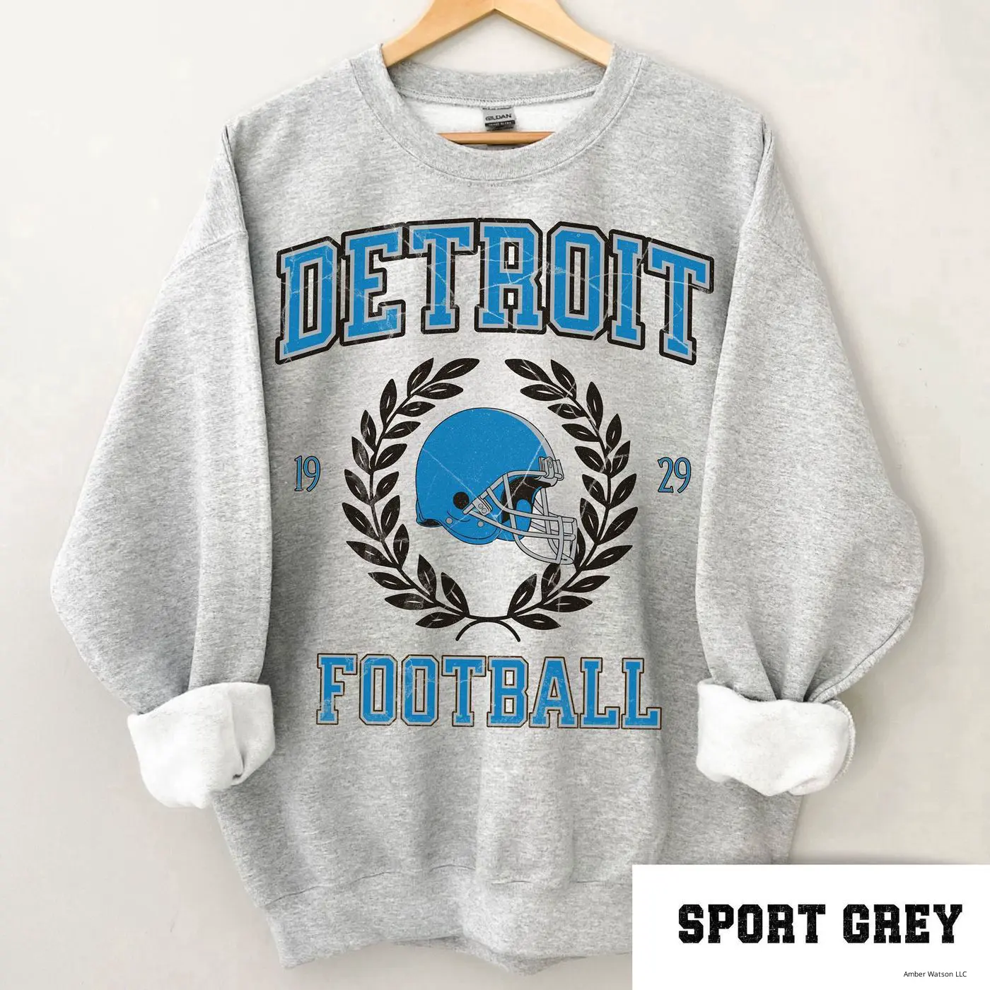 Detroit Football Sweatshirt, Lion Football Crewneck, Retro Detroit Football Shirt, Lion Football Gift, Detroit Sweatshirt, Detroit Lion