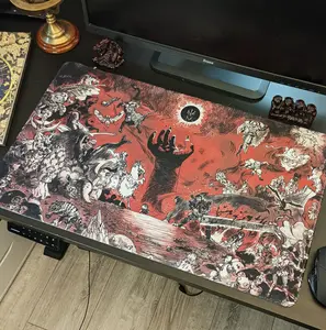 Berserk Giant Worldmap TCG Mousepad Dark Red Gaming Mouse Pad Anime Desk Mat Office