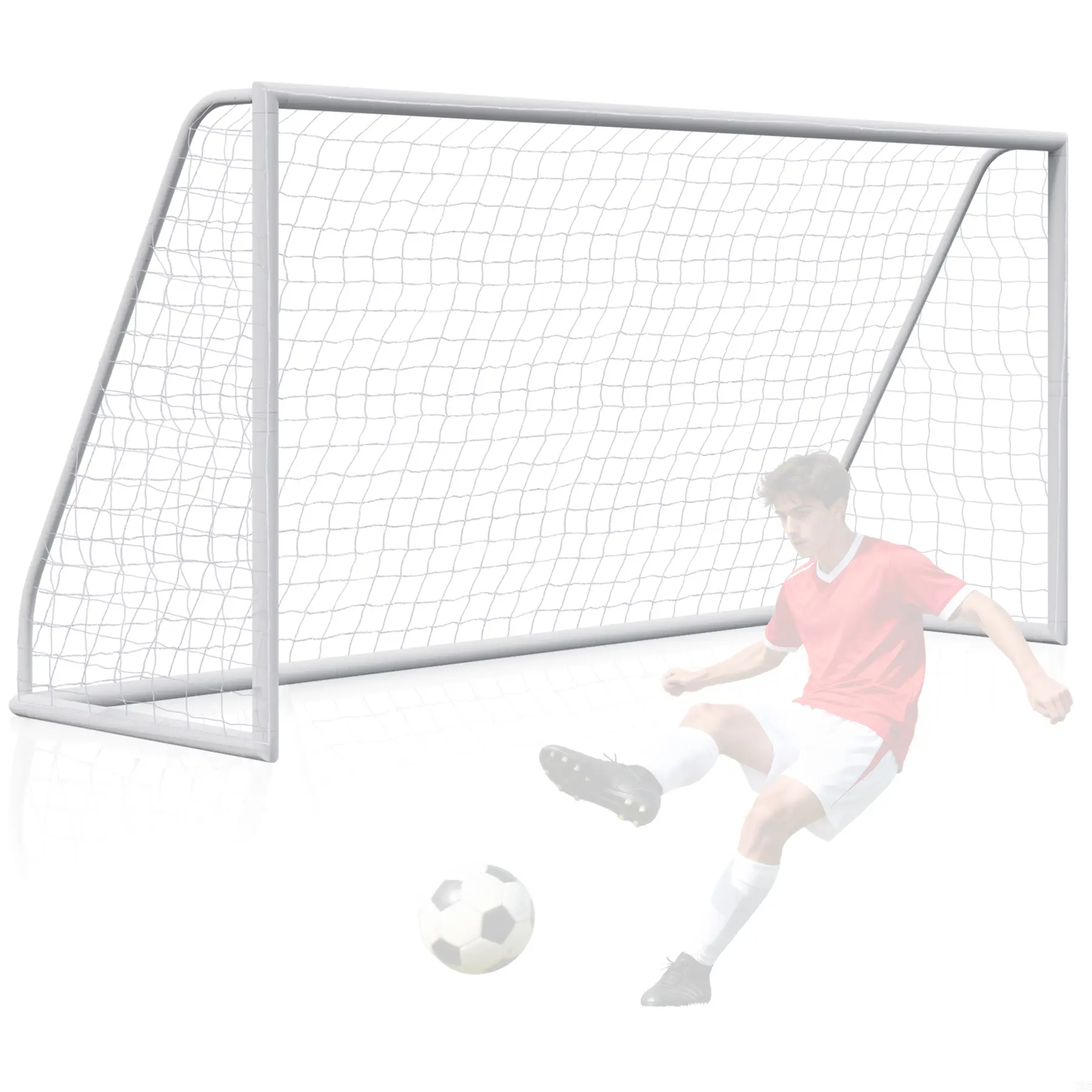 Segawe 12x6 FT Portable Soccer Goal, All-Weather Soccer Training Equipment with 68mm UPVC Frame, Quick Setup for Backyard Use