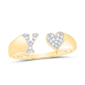 1/10Ctw-Nat Dia Nk Gift Initial "Y" Ladies Heart Ring (1.55 grams)