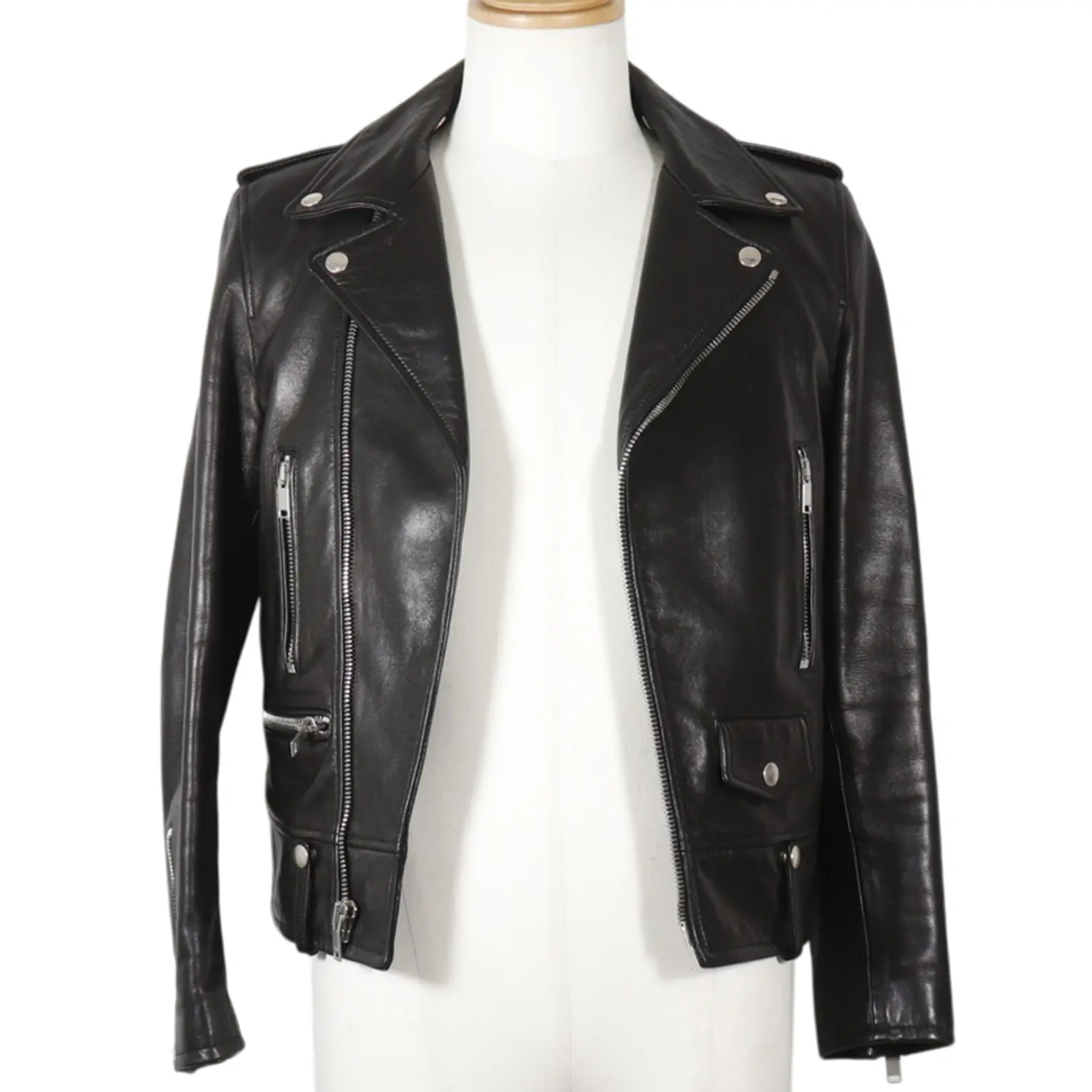 Pre-owned Yves Saint Laurent Lambskin Small Leather Goods Saint Laurent Paris Riders Jacket