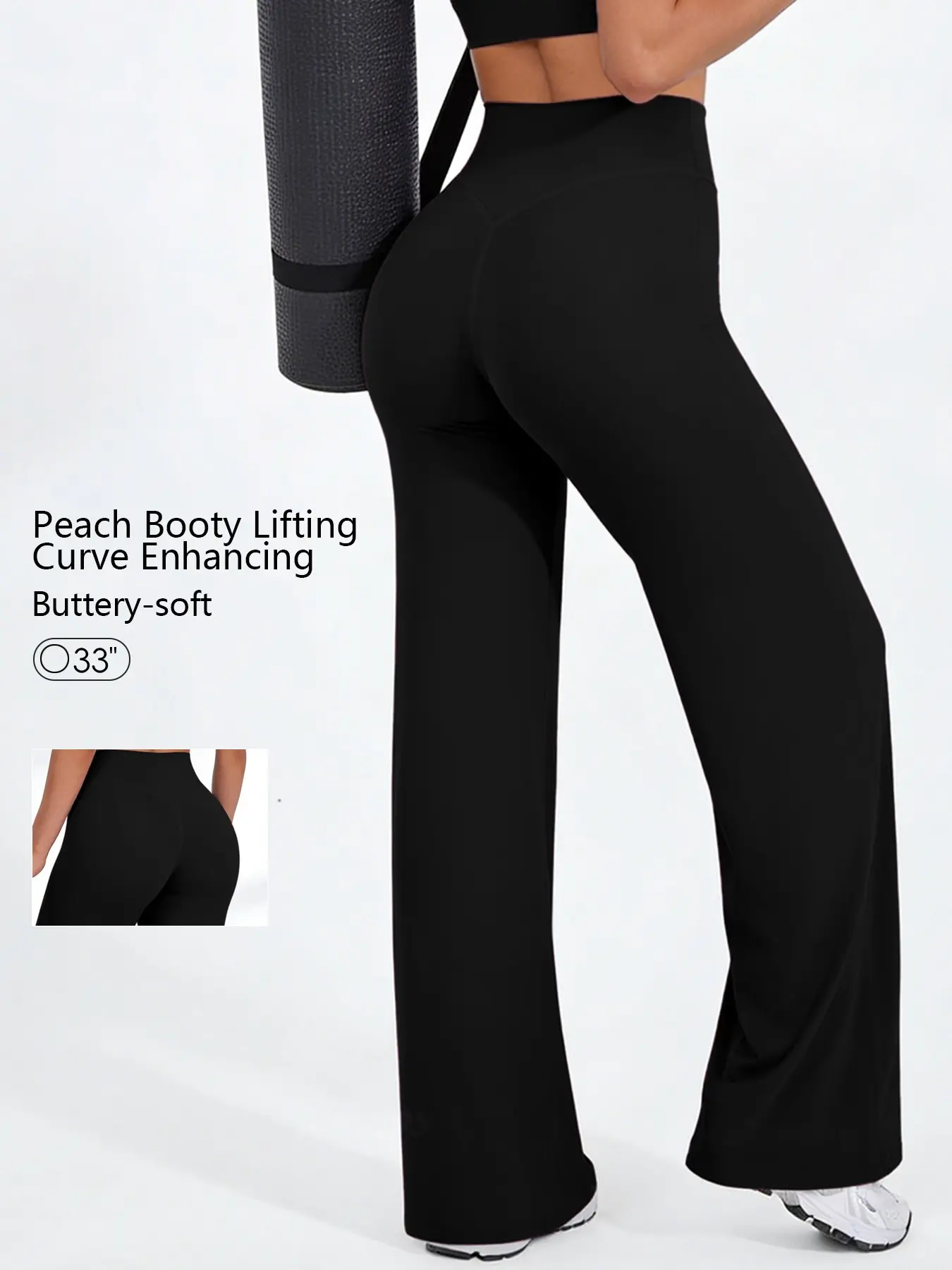Workout Leggings Womens No Front Seam Straight Leggings, Stretchy High Waist Yoga Lounge Pants, Butter Soft Comfort, 33 Inch Inseam, Ideal for Daily Wear, Sports, Commuting, High Waist Sportswear