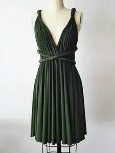 Forest Green SHORT Infinity Dress, Bridesmaid Dress Party, Cocktail Dress Wedding For Hers