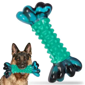 Apasiri Dog Chew Toys， Indestructible Toys for Aggressive Chewers，Bacon Flavored Tough Dog Bones Chew Toys for Super Chewer