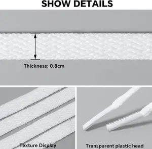 1 Pair Flat Shoe Laces for Sneakers, 54" Shoelaces for Sneakers, 5/16” Wide Athletic Shoelaces for Replacement