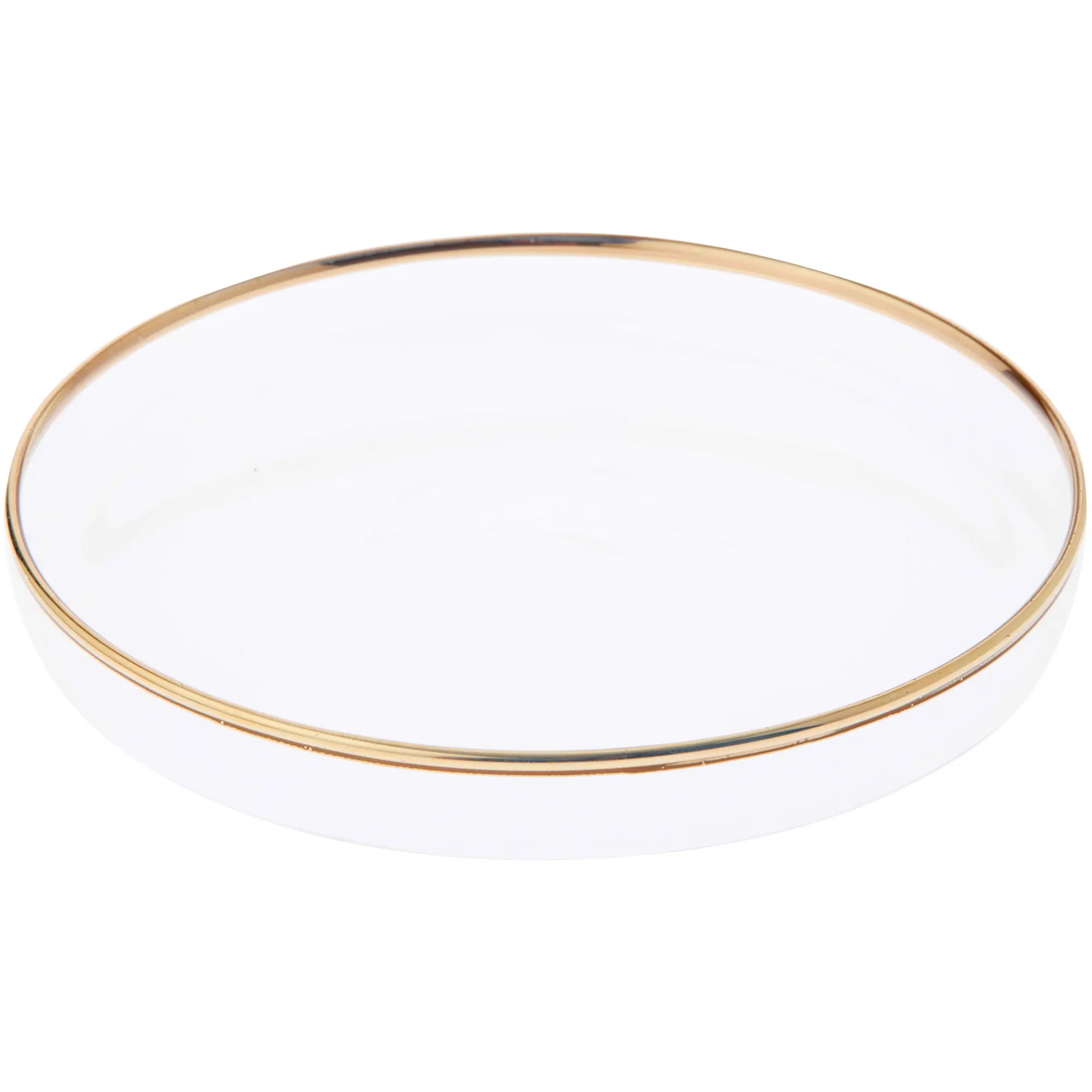 Plymor Round Glass Display Tray (Gold Rim)