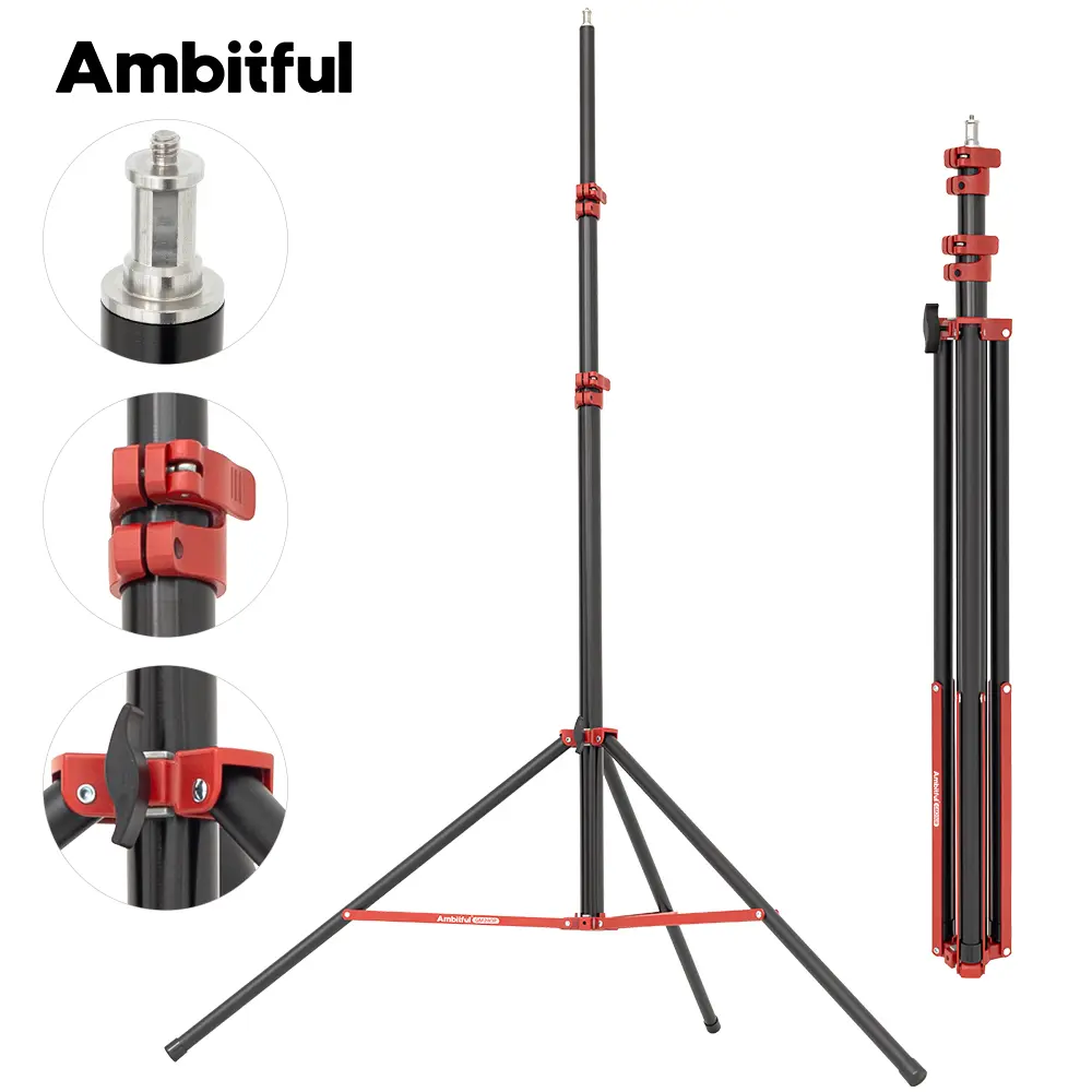 Ambitful GM280 Air Cushioned Light Stand 9.2ft, Heavy Duty Photography Lighting Stand, 22lb Load Capacity for Softboxes, LED Lights & Studio Equipment sohochic