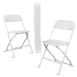 350lb Capacity Folding Plastic Chair Set - Heavy Duty Stackable for Parties Events Indoor Outdoor No Assembly Needed