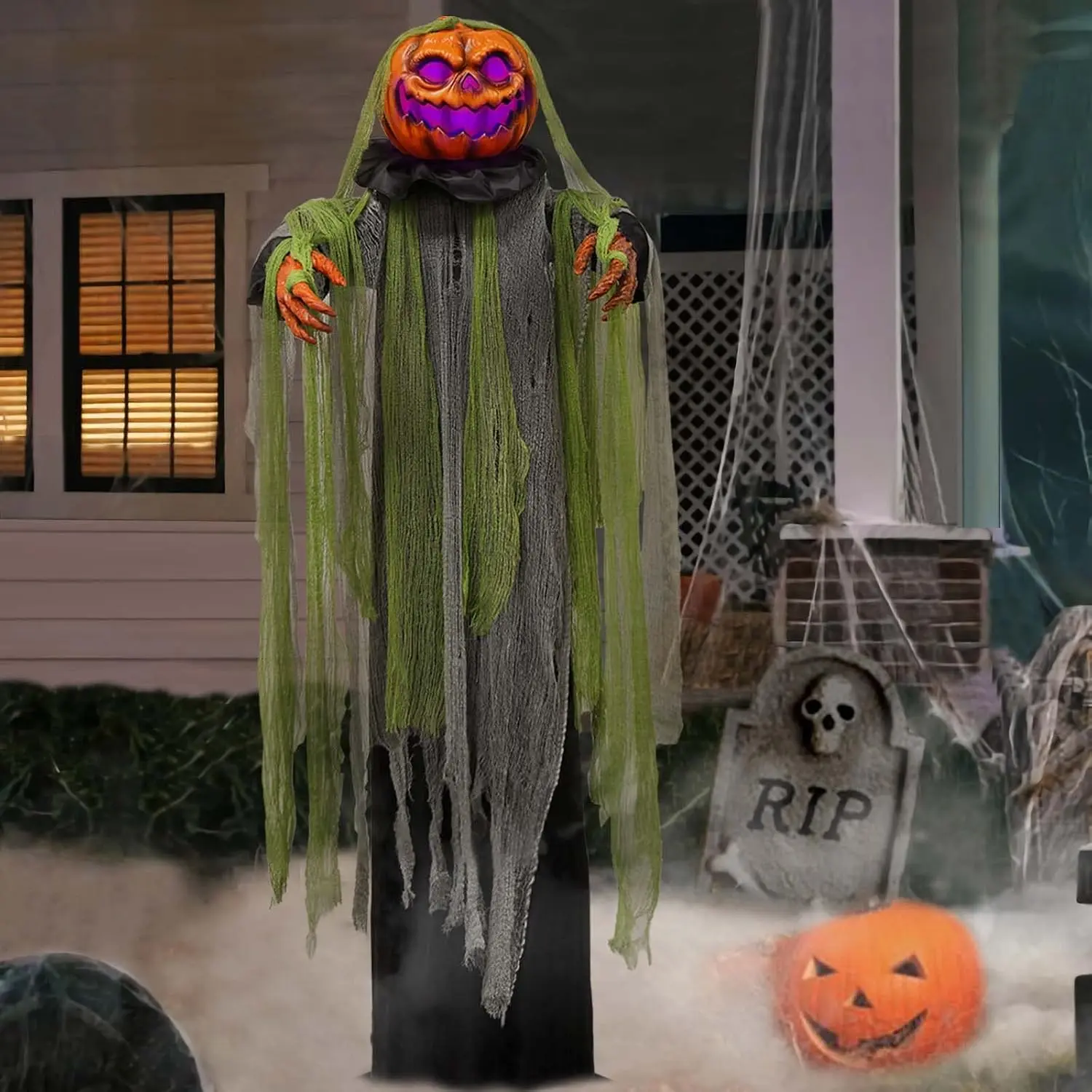 6 Ft Animated Halloween Root of Evil Prop, Halloween Decorations Outdoor | Spooky Sound & Touch Activated Motion Sensor Realistic Sound Effects Haunted House Halloween Party Decor