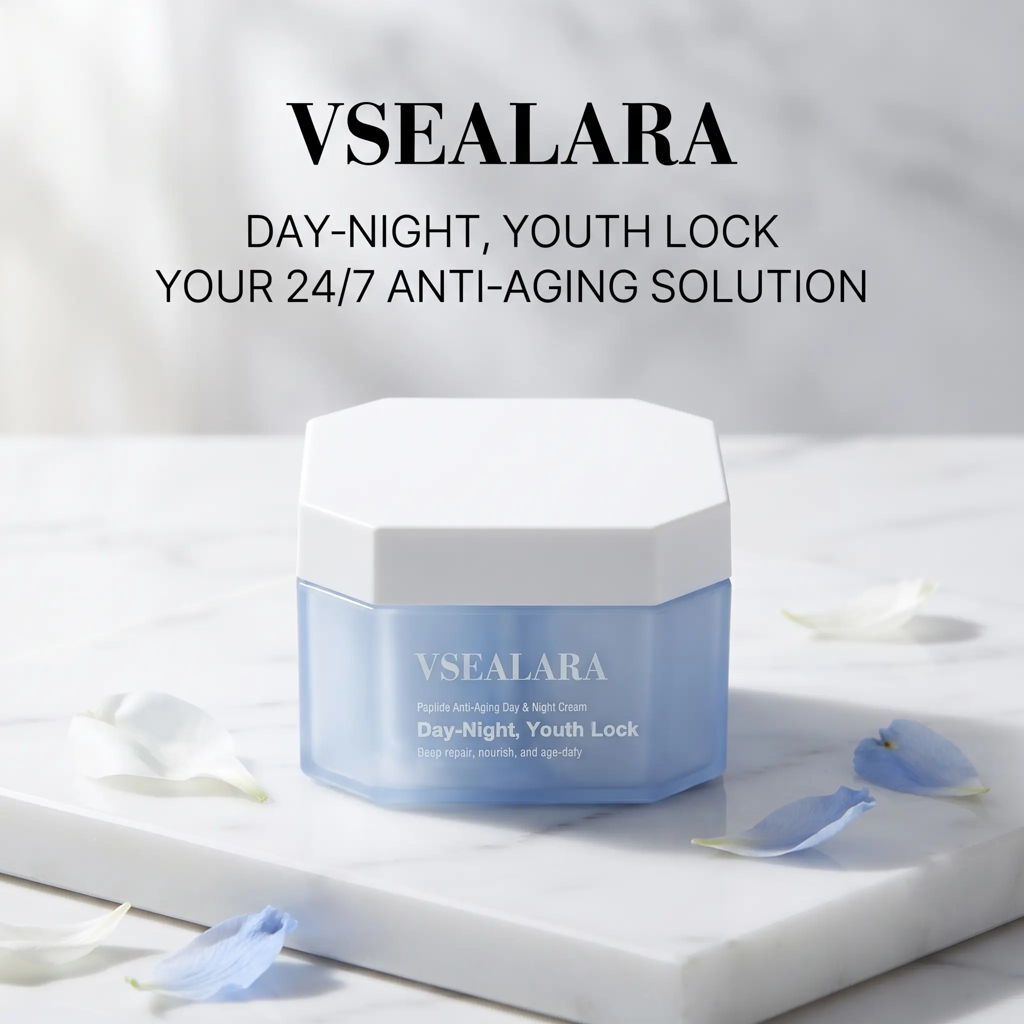 VSEALARA Anti-Aging Day & Night Cream Set - Peptide, Niacinamide & HPR Firming Face Moisturizer for Deep Hydration, Wrinkle Reduction & Radiance