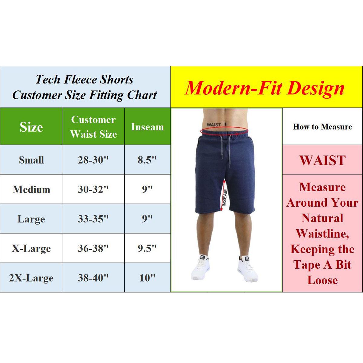 Men's Casual Modern Fit Tech Fleece Shorts