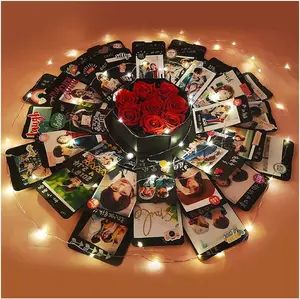 Creative Explosion Box, Scrapbook DIY Photo Album Box for Birthday Anniversary Valentine Day Wedding(Upgrade Version)