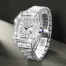 RICECGO Luxury Full-Diamond Men's Watch: Sparkling with diamonds, this timepiece features elegant design and refined details, showcasing a stylish man's charm, elevates your style, Quartz Analog Watch, Quartz Watches