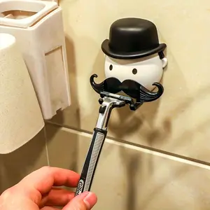 Beard shaver holder, suction cup, wall mounted storage rack, shaving knife holder, non perforated shaving knife holder, hanging rack