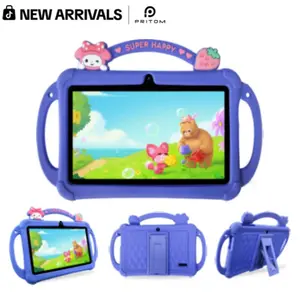 [New Arrivals] PRITOM Kids Tablet 7 inch Android 13 Bluetooth WiFi HDScreen with Protective Case Parental Control System Dual Cameras Pre Installed Educational Apps Ideal Learning Tablet for Boys and Girls Pink Blue Best Gift For Kids MothersDay Gift