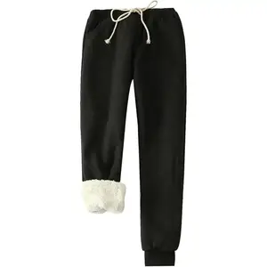 Women's Winter Warm Fleece Pants Sherpa Lined Sweatpants Jogger Track Pants Athletic Active Lounge Pants