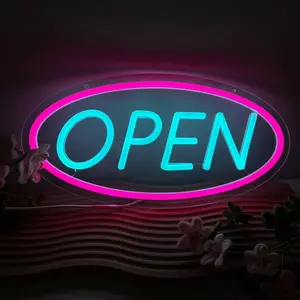 OPEN LED Neon Sign Light, Led Neon Lights, Bright Business Open Sign, Hanging Storefront Commercial Lighted Sign, USB Powered Easy Install, Perfect for Cafe Restaurant Bar Shop Decor