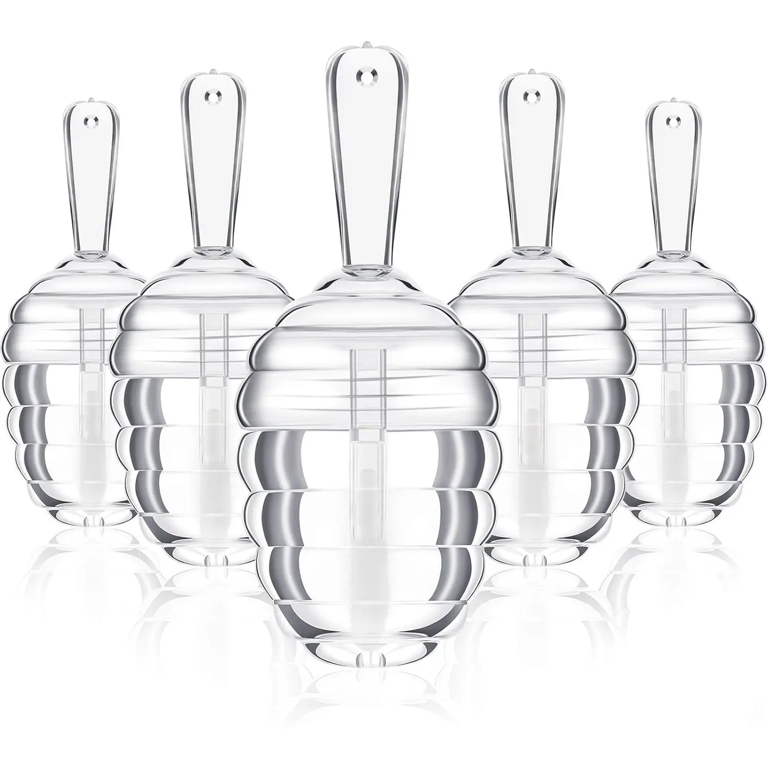 5 pieces/30 pieces empty lip gloss tubes, honey jar-shaped plastic lip gloss containers, mini transparent refillable lip balm bottles, female plastic funnels, DIY Makeup cosmetics