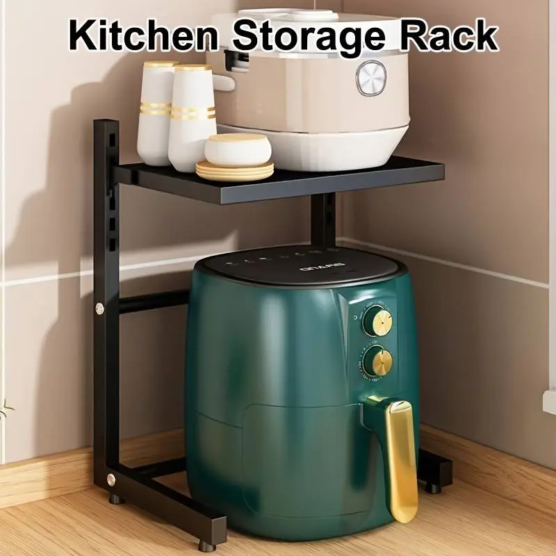 1 Piece Air Fryer Rack, Kitchen Countertop Multifunctional Household Rice Cooker Storage Rack, Appliance Storage Tiered
