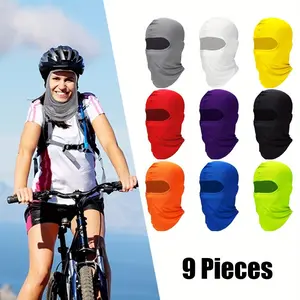 9pcs Men's and Women's Ski Mask, Sun Protection Cooling, Breathable Full Face Cover Scarf Bandana, Elastic Fit, Suitable for Cycling, Running, Camping Outdoor Activities, Halloween and Christmas Gifts