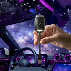 Car-mounted starry sky projection lamp for interior decoration - romantic galaxy starry sky ceiling with voice-activated ambient lighting in the bedroom