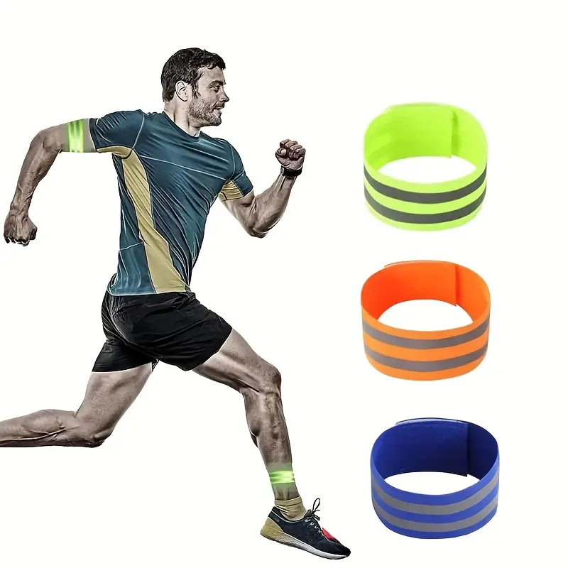2PCS Cycling Reflective Strips Warning Armband Reflector Wristband Bicycle Bind Strap Pants Hand Leg Sport Tape Bike Safety Alert