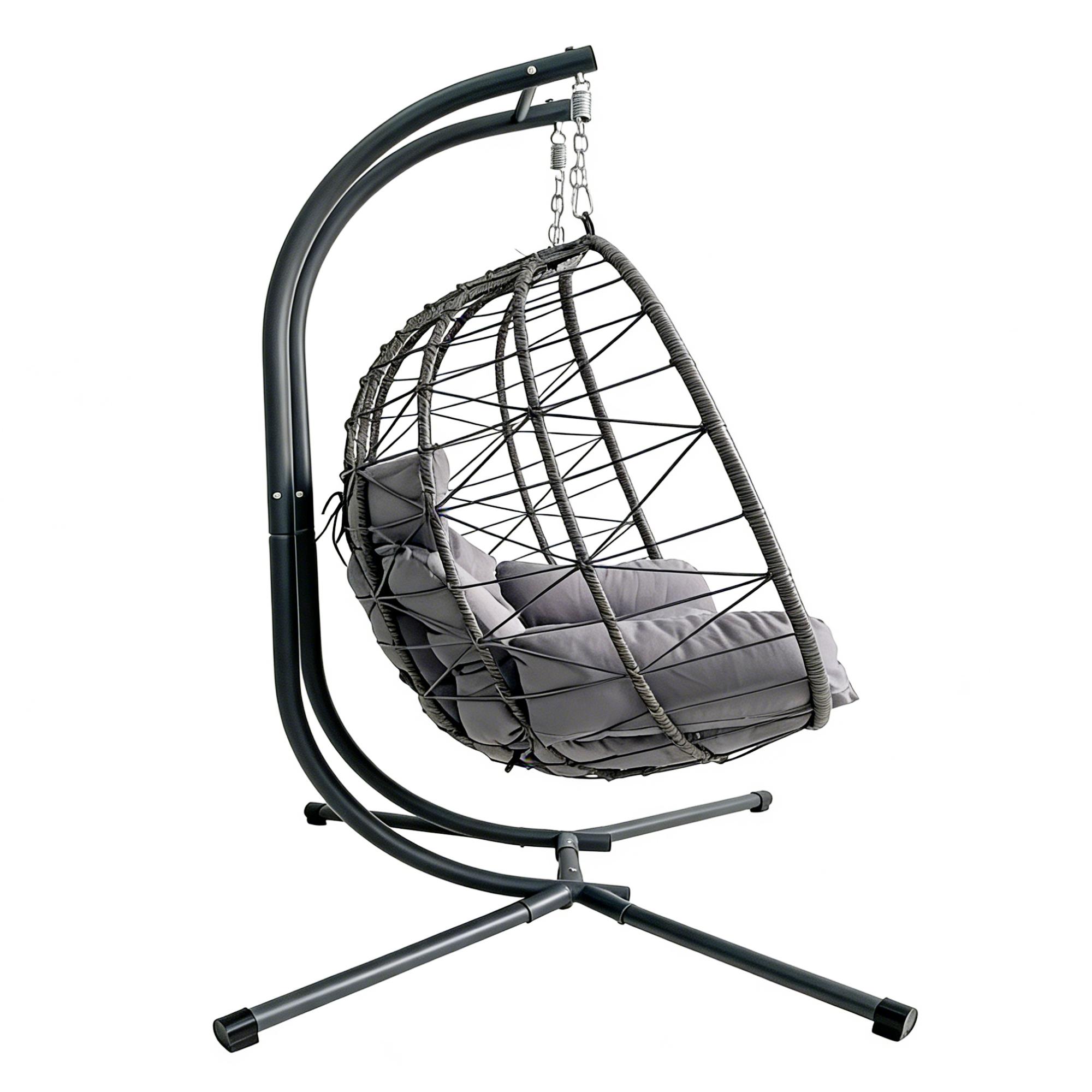 Viral Double Hanging Egg Chair With Stand, 2-Person Oversized Wicker Hammock Swing Chair With Thick Cushion, Loveseat Lounge Egg Chair for Indoor Bedroom Living Room Outdoor Patio Balcony Garden Backyard, Relaxing Rattan Swing Chair for Home