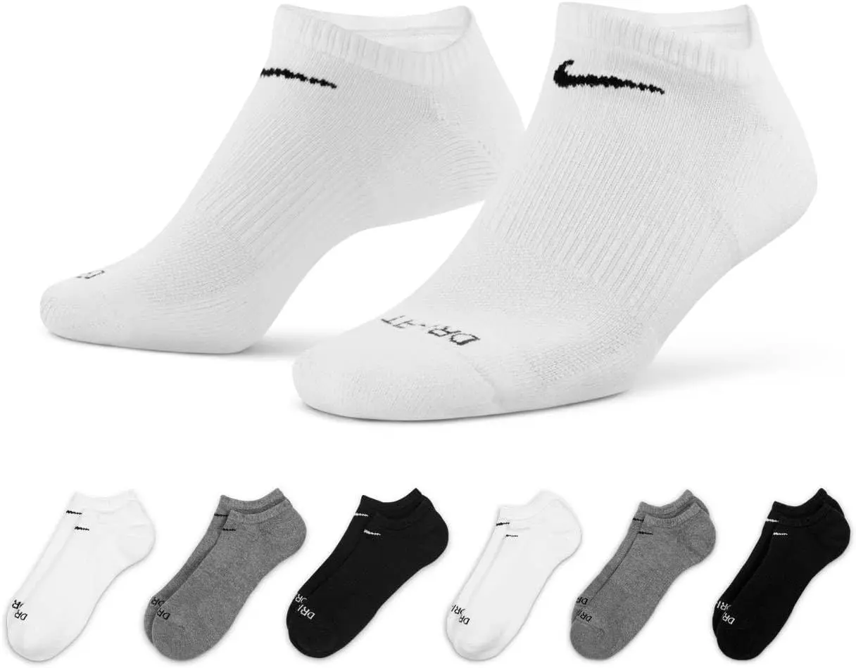 Nike Everyday Plus Cushioned No-Show Training Socks (6-Pack) SX6898 964