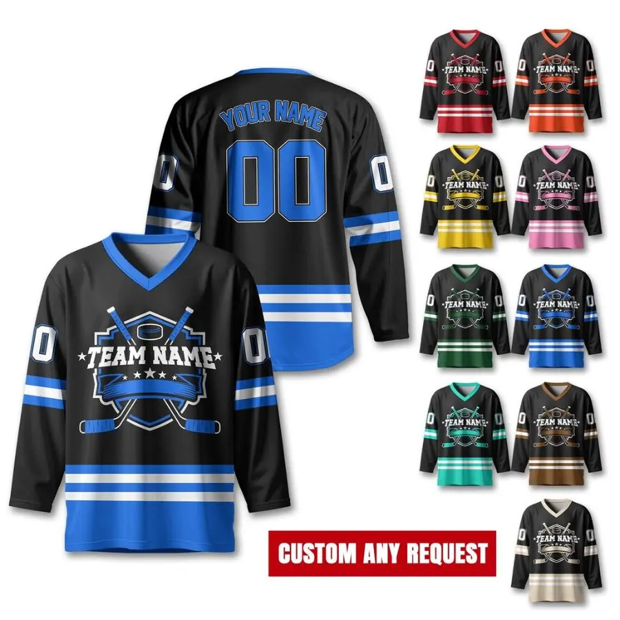Custom Hockey Jersey For Unisex Adult, Personalized Name Number Hockey Jersey Shirt, Hockey Jersey Sport Team Uniform for Fans Jersey Gift
