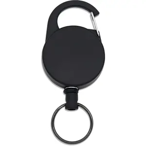 Retractable  Key Holder-Rings - Heavy Duty Key Holder Belt Clip with Multitool Carabiner, 25 Inches Cord