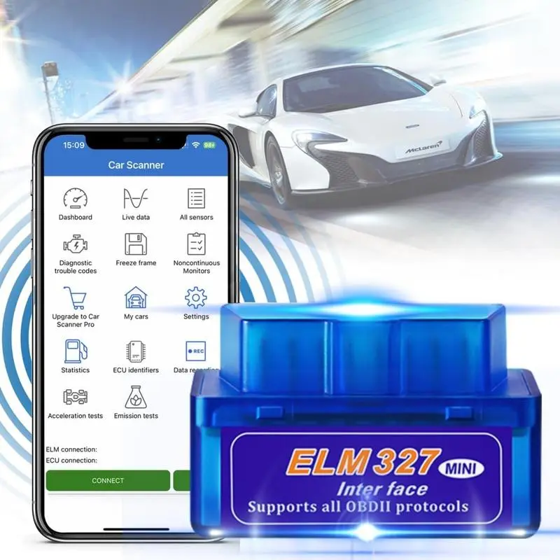 2026 New‑Style Automotive Scanner, OBD2 ELM327 Bluetooth V2.1, Ready‑to‑Ship‑Blue. Automotive Diagnostic Tool, Vehicle Checker & Code Reader, Professional Bluetooth Engine Fault Code Reader, Universal Car Accessories
