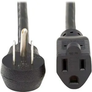 Tripp Lite P024-010-15D 10 ft. 14 AWG Right-Angle 5-15P to 5-15R Power Extension Cord - 15A