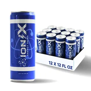 IoniX Energy Drink 12oz Can - 12 Pack of 12oz Energy Drink with L-Theanine, Organic Agave Inulin, and Green Tea Caffeine , Pure Cane Sugar, Perfect for Sports