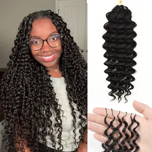 Daixi Deep Wave Crochet Hair | Pre-Looped Human Hair for Boho Braids & Twists, Buttery Soft & Lightweight