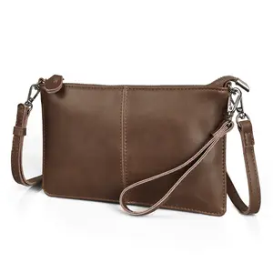 BEFEN Women's Genuine Leather Wristlet Clutch Wallet - Small Crossbody Shoulder Handbag with RFID Blocking Card Slots, Phone-Compatible, Travel Essentials