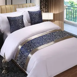 Floral King Bed Scarf Bed Runner Bedding Cover for Home Hotel Guesthouse 19.7x95.4in
