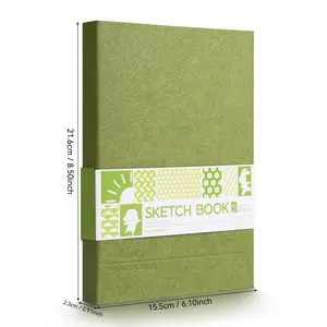 Arrtx Premium Hardcover Sketch Book, 60 Sheets/120 Pages, 180 GSM Thick Acid-Free Drawing Paper, Hardbound Sketch Pad with Inner Pocket