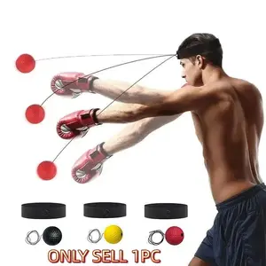 Elastic headband and black light ball headband style boxing speed ball, hand-eye coordination training, PU boxing training ball, boxing equipment, improve speed, suitable for adults and children, rebound reaction ball, Boxing Reflex