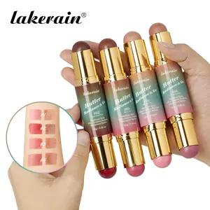 Double-Ended Butter Glow Stick, 2-in-1 Creamy Bronzer & Blush for Face, Eyes & Lips, Buildable, Blendable & Multi-Purpose Makeup for Contouring, Highlighting & Natural Glow, Facial Makeup