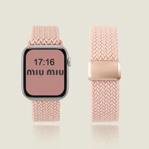Magneti Braided Adjustable Nylon Strap for Apple Watch Series 11 10 9 S8 Ultra SE 7 6 5 4 3 2 1 49mm 41mm 45mm 44mm 40mm 42mm 38mm Apple Watch Band