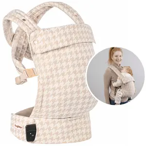 Ultimate Comfort Affordable Baby Carrier for Infant with Secure Hip Seat Hidden Bottle Pocket Safety Lock Houndstooth Design for Easy Safe Baby Transport