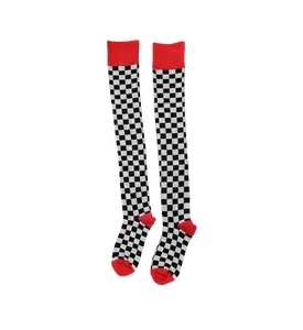 Checkered Thigh-High Socks