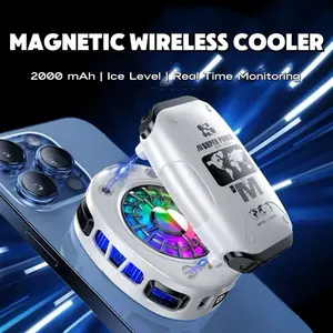 Magnetic Phone Cooler with Rechargeable Battery & RGB LED Semiconductor Cooling for Mobile Gaming & Tiktok Live Streaming Wireless Charging