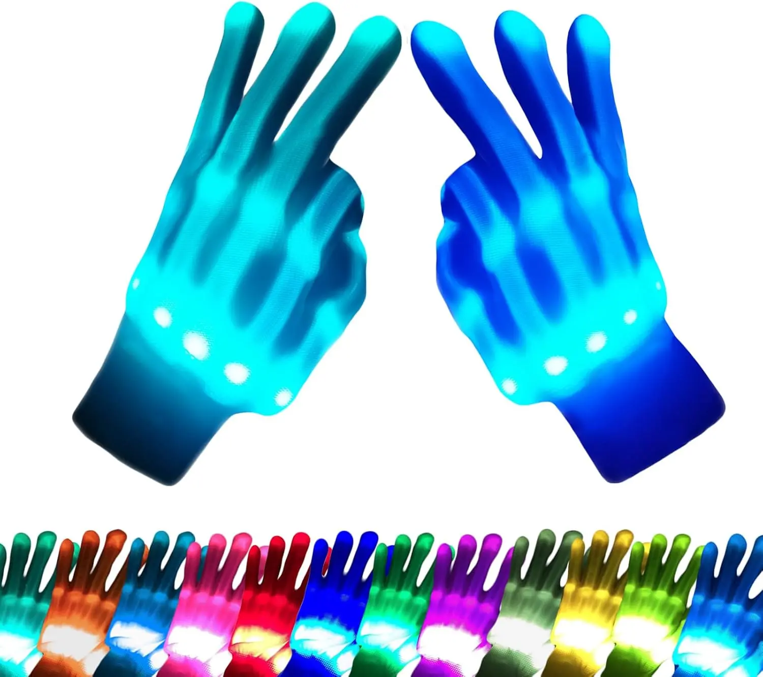 COLEDRE Kids Toys 12 Colors LED Gloves Cool Toys for Age 5-7 8-12 Years Old | Boys Girls Gifts Stocking Stuffers Kids Teens Christmas Halloween Costumes Light up Gloves Party Favors (1 Pair M)