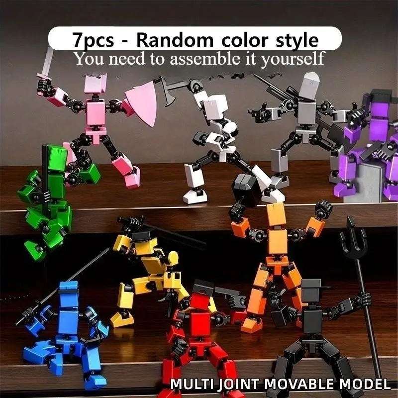 13-Joint Action Figure Set, DIY Assembly, Abs Material, Interchangeable Parts, Multiple Colors, Anime Collectible, Poseable Collectible, Anime Figures, Movable Figurines, Stress Relief Toy