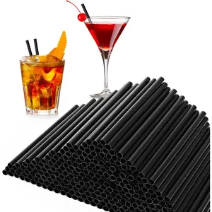 [500 Pcs] 5 Inch Black Drinking Straws - 0.24'' Diameter Disposable Plastic Straw for Coffee and , Short Straws for Bar, Cafe, Club, Kitchen, Party, Martini, Margarita and
