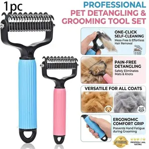 Undercoat Rake Grooming Tool Brush for Dogs & Cats